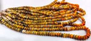 Perles de jaspe jaune naturel, forme ronde, 3-5 mm, vendues par brin de 13 pouces de long - Product Image 4