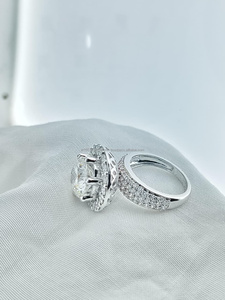 White Gold Round Diamond Ring with Side <b>Stones</b>, where classic brilliance meets modern artistry in a beautifully balanced design - Product Image 3