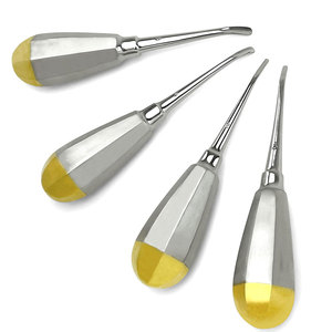 Ensemble d'élévateurs dentaires manuels professionnels de qualité médicale, construction en acier inoxydable résistant à la corrosion, certifié CE - Product Image 1
