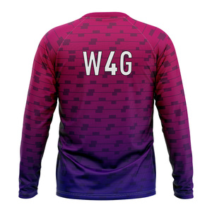 Men's Eco Friendly Sublimated Crew Neck Full Sleeve Yoga Workout Shirt Breathable Gym Leisure <b>Top</b> OEM Wholesale - Product Image 3