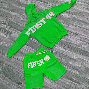 Ensemble de survêtement pour homme personnalisé, qualité supérieure, effet délavé, deux pièces, short de jogging, pour un style décontracté d'automne - Product Image 5