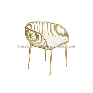 Silla de alambre de hierro de diseño moderno, Color oro rosa, forma redonda, para el hogar y el jardín, utilizado al mejor precio en la India - Product Image 5