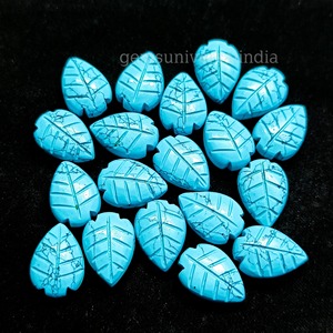 Piedra Preciosa Tallada a Mano en Forma de Hoja de Turquesa Azul AAA de 14 mm, Piedra Suelta de Turquesa para Joyería, Precio al por Mayor, Suministro a Granel - Product Image 1