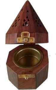 Bamboo <b>Bakhoor</b> Burner for Burning <b>Oud</b> Incense Decorative Wooden Frame Design Eco-Friendly Aromatherapy Premium Home Accessories - Product Image 3