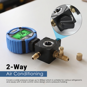 เกจวัดแรงดันน้ำยาทำความเย็นแบบดิจิตอลแรงดันต่ำ พร้อมช่วงวัด -14.5~800psi, รองรับน้ำยาทำความเย็นได้ 88 ชนิด สำหรับเครื่องมือซ่อมแซมระบบปรับอากาศ HVAC และรถยนต์ - Product Image 2