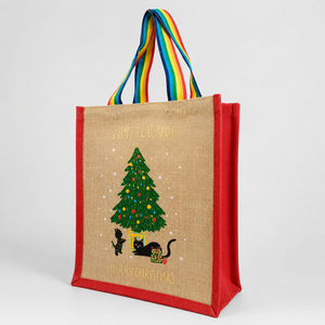 Custom <b>Christmas</b> Jute Gift Tote Bag 30x36x15cm Laminated Holiday Shopping Bag Wholesale Custom Logo OEM ODM Private Label Export - Product Image 6