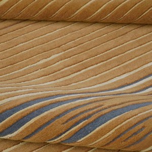 Tapis en laine bleu et or fait main, tapis moderne abstrait, tapis artisanal tufté à la main, tapis de sol de luxe pour salon, décoration de luxe - Product Image 1