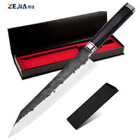 Couteaux de cuisine en acier à haute teneur en carbone, couteau de chef Kiritsuke forgé à la main de style japonais en acier Damas pour trancher la viande