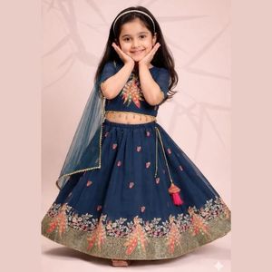 Heavy Embroidery Coding Work Georgette Ready to Wear Designer Flared Lehenga Choli Set with <b>Net</b> <b>Dupatta</b> Wedding Wear - Product Image 1