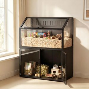 Gabbia Moderna in Metallo e Vetro per Animali Domestici di Piccola Taglia - Uso Interno/Esterno per Razze Medie e Piccole - Product Image 3