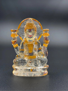 Statue de Lakshmi en cristal de quartz transparent sculptée à la main, 3,25 pouces, déesse hindoue de la richesse et de la prospérité, décoration spirituelle pour Puja, vente en gros - Product Image 4