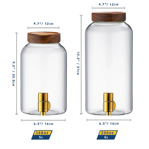Distributeur de boissons en verre à haute teneur en borosilicate de 1 gallon - Product Image 3