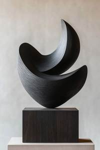 Escultura Moderna de Bronce, Arte Zen Asiático Abstracto Hecho a Mano, Figura Decorativa Marrón Ecológica para Exhibición en Exteriores - Product Image 3