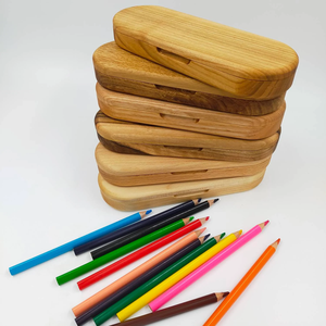 Solid Wood <b>Brown</b> Color Wood Pen Pencil <b>Box</b> For Home Office School Stationary <b>storage</b> Organizer Crafts With Magnetic Clasp - Product Image 6