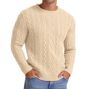 Suéter de punto de moda para hombre, suéter informal de manga larga, de color sólido, jersey de punto, suéteres extragrandes para hombre - Product Image 3