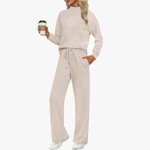 Ensemble de survêtement décontracté pour femme, fabriqué par OEM, composé d'un sweat-shirt et d'un pantalon de jogging surdimensionnés, idéal pour l'hiver, avec poches. - Product Image 6