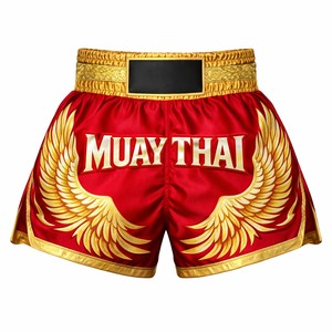 Men's High Waist Satin Boxing Shorts mma shorts custom design Patchwork Design Breathable <b>Elastic</b> Waist Short Shorts Casual - Product Image 2