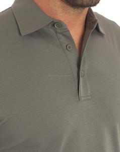 Customized Men's Solid Knitted 100% Cotton for <b>Shirt</b> with <b>Button</b> Down Style <b>Half</b> Sleeve Pricing - Product Image 5