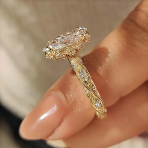 Premium Quality Marquise Cut Diamond <b>Ring</b> Stylish Jewelry for Daily Wear Wedding Party Gift Available For Affordable Price - Product Image 3