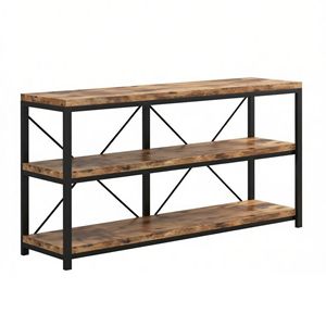 Mesa Consola Larga de Madera Maciza de Estilo Rústico Moderno de 11.8 Pulgadas para el Hogar y Apartamentos, Muebles para Sala de Estar - Product Image 2