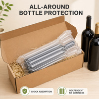 Sac à colonnes d'air AIR-DFLY en forme de Q, 7 colonnes, 55 microns, PA/PE, protecteur gonflable pour bouteilles de vin, emballage pour expédition