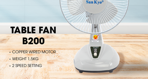 พัดลมระบายความร้อนอากาศแบบพกพาคลาสสิก OEM 12นิ้วใบพัดพลาสติกหมุนได้3ใบพัดควบคุมเครื่องจักรกลสำหรับกลางแจ้งไฟฟ้า - Product Image 2