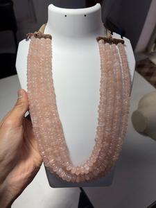 Strand Natural Rose Quartz Smooth Roundel Polished Beads - Product Image 5