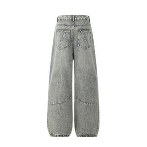 Pantalon Baggy Personnalisable en Coton Sergé Denim, Coupe Ample, Jambes Superposées, Détail Poche Renforcée, Idéal pour Vente en Gros, Jeans Coupe Décontractée - Product Image 4