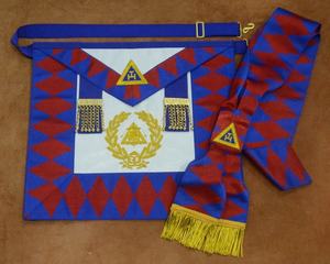Royal Arch Grand Chapter Aprons & Sash Royal Companion's Principals Apron Sash & Breast Jewels <b>Collar</b> Gloves & Ties - Product Image 1