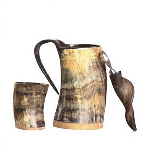 Mugs en corne d'animal Viking 100% naturels, faciles à saisir, écologiques, compatibles lave-vaisselle, cadeau d'anniversaire, style américain, pour bière et vin - Product Image 6