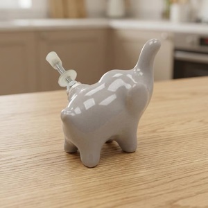 Ceramic Elephant Shape Drawer <b>Knob</b> Handle <b>for</b> Cabinet Wardrobe <b>Dresser</b> Contemporary Design Easy Installation - Product Image 1