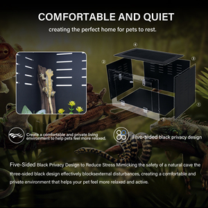 Hoch transparentes Acryl-<span class=keywords><strong>Vivarium</strong></span> für Reptilien und Amphibien Einfache Montage Reptilien gehäuse Atmungsaktiv mit Karton verpackung - Product Image 5