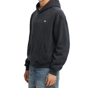 Heavyweight Cotton <b>Fleece</b> Men Hoodies Oversized Washed <b>Black</b> Streetwear Pullover Custom Logo Hoodie Low MOQ Wholesale OEM - Product Image 5