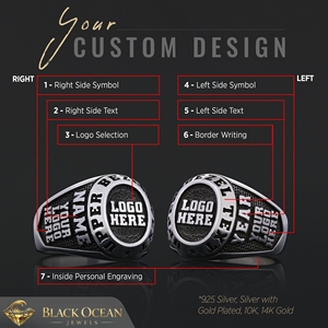 แหวนสั่งทำ BOJ รุ่น 006 สลักชื่อและโลโก้ตามต้องการ แหวนเงินแท้ 925 ชุบทอง ดีไซน์ทำมือ ราคาพิเศษ - Product Image 4