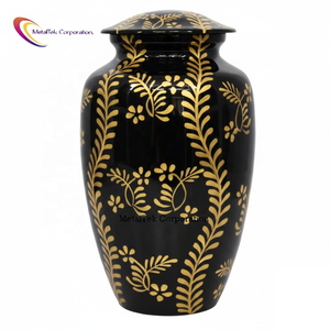 โกศบรรจุอัฐิสีดำทองรุ่นใหม่ขายดี สามารถปรับแต่งสีได้ สำหรับผู้ใหญ่ ใช้ในพิธีศพ ที่ระลึก และเก็บอัฐิ  โถโลหะตกแต่ง - Product Image 1
