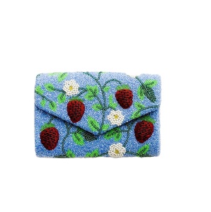 Fancy Seed Beads Beaded Embroidery Clutch <b>Purse</b> With Luxury Pearl Bead Design Beautiful Seed Beads Beaded Embroidery Ladies - Product Image 5