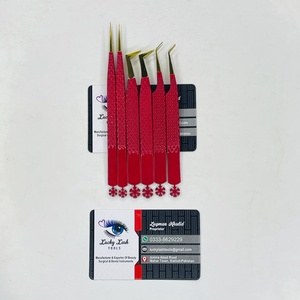 แหนบต่อขนตา Lucky Lash Tools ขายส่ง ผลิตจากเหล็กกล้าไร้สนิมญี่ปุ่น เคลือบสีแดง ป้องกันไฟฟ้าสถิตย์ ขนาด 10 มม. ปลายเรียบ - Product Image 5