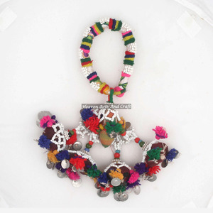 Pulseras Gitanas Antiguas Auténticas, Pulsera Bohemia Banjara Kutch, Brazalete Tribal Banjara Auténtico, Tobillera con Borlas para Danza del Vientre - Product Image 4