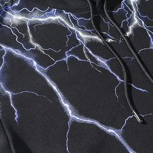 Sweat-shirt à capuche zippé surdimensionné pour homme, style streetwear, vintage, double couche, délavé à l'acide, effet usé, personnalisable, vente en gros - Product Image 4