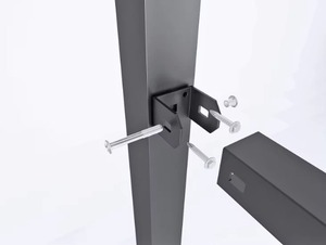 Poteau de clôture en aluminium noir personnalisé avec fente coulissante, clôture de jardin de bonne qualité, modélisation 3D disponible - Product Image 1