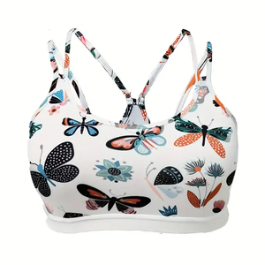 Sujetador deportivo de sublimación para mujer de súper calidad, cómodo, acolchado, con estampado, de buena calidad, para fitness, con cuello halter simple. - Product Image 2