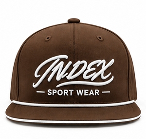 หมวกแก๊ปทรงแบน 6 แผง ปักโลโก้ Brown Puff Embroidered Index Sportswear แบบ Snapback - Product Image 1
