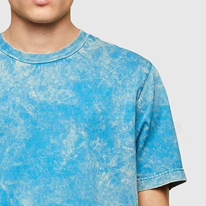 เสื้อยืดผู้ชายขายดี พิมพ์โลโก้ตามสั่ง คอกลม เสื้อยืดฟอกสี แขนสั้น - Product Image 4