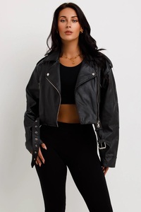 2026 Custom PU Leather Autumn Winter Women's Bomber <b>Short</b> Length Leather <b>Jacket</b> Thin Eco-Friendly Waterproof Women's <b>Jackets</b> - Product Image 5
