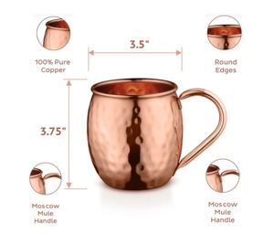 Ensemble de mugs à cocktail classiques en cuivre avec poignée, vaisselle de bar haut de gamme pour les boissons Moscow Mule et le service de fête - Product Image 5