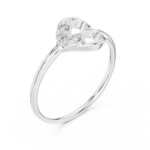 Anillo de Diamantes Cultivados en Laboratorio ROYAL HEART para Mujer, en Oro Blanco de 18 Quilates con Baño de Rodio, Estilo Minimalista, para Compromiso, Fiesta, Regalo, Uso Diario - Product Image 3