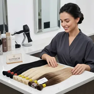 Extensiones de Cabello Humano Liso Largo en Color Negro Natural, Castaño y Rubio, 100% Sin Procesar, Base de Seda Doble - Product Image 5