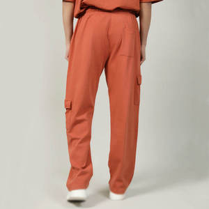 Pantalones Cargo Naranja para Hombre, Pantalones Casuales con Múltiples Bolsillos, Corte Relajado, Cierre de Cremallera, Estilo Urbano, Joggers, 100% Algodón - Product Image 2