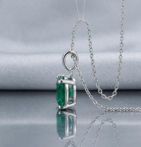 Collier pendentif en résine verte, chaîne en bambou, alliage métallique précieux électroplaqué, fermoir à griffes, bijoux pour femmes - Product Image 4