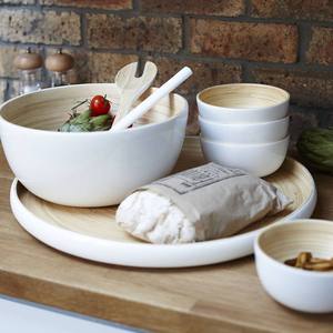 Ensemble personnalisé de bols en bambou naturel et coloré, ustensiles de cuisine écologiques, soupe, collations, repas, fêtes, rencontres entre amis - Product Image 1